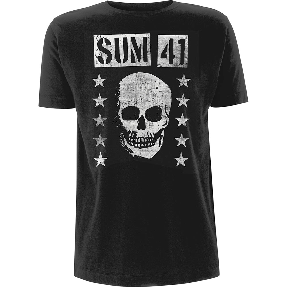 Sum 41 - Grinning Skull Heren Tshirt - Zwart